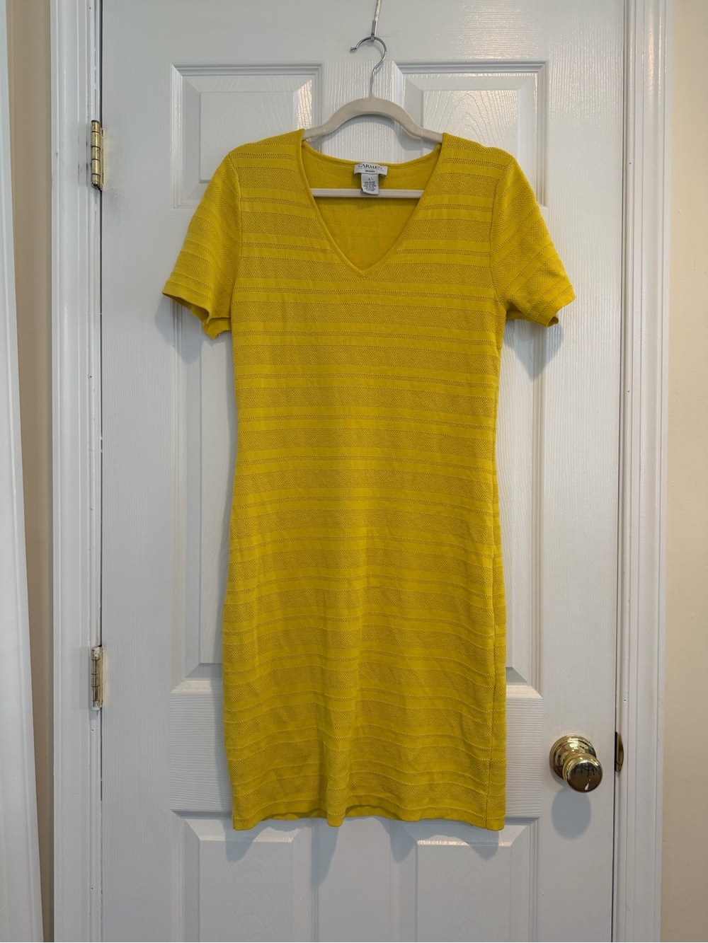Carmen Bright Yellow V-Neck Mini Dress